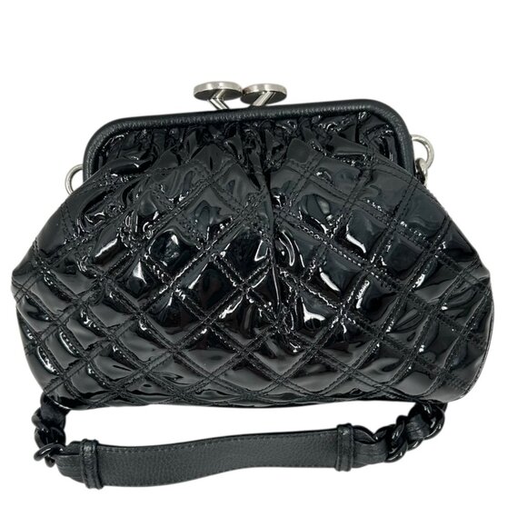 Marc Jacobs Stam Black Patent Leather Quilted Handbag - Picture 6 of 13
